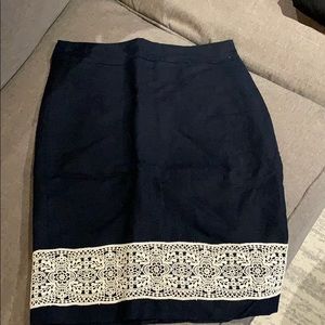 Navy blue pencil skirt